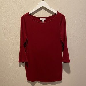 Bell Sleeve Maternity Top Burgundy